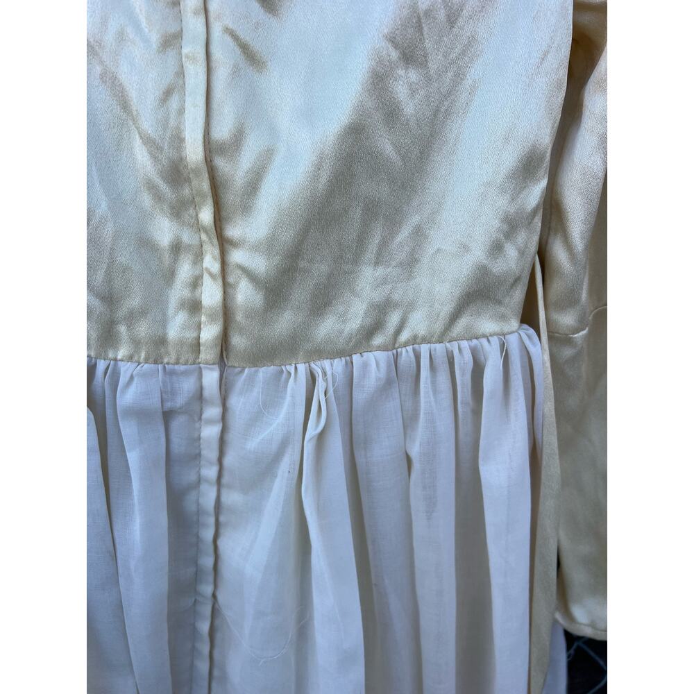 70s Gunne Sax Off White Romantic Victorian Prairie Wedding Dress Sleeves Size 5 - Picture 11 of 16
